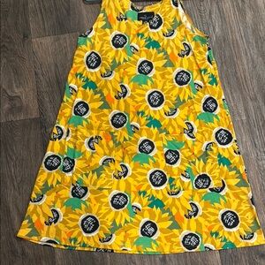 Vintage Sunflower Print Dress